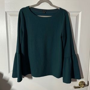 Ann Taylor - Bell Sleeve Blouse - Teal Size L